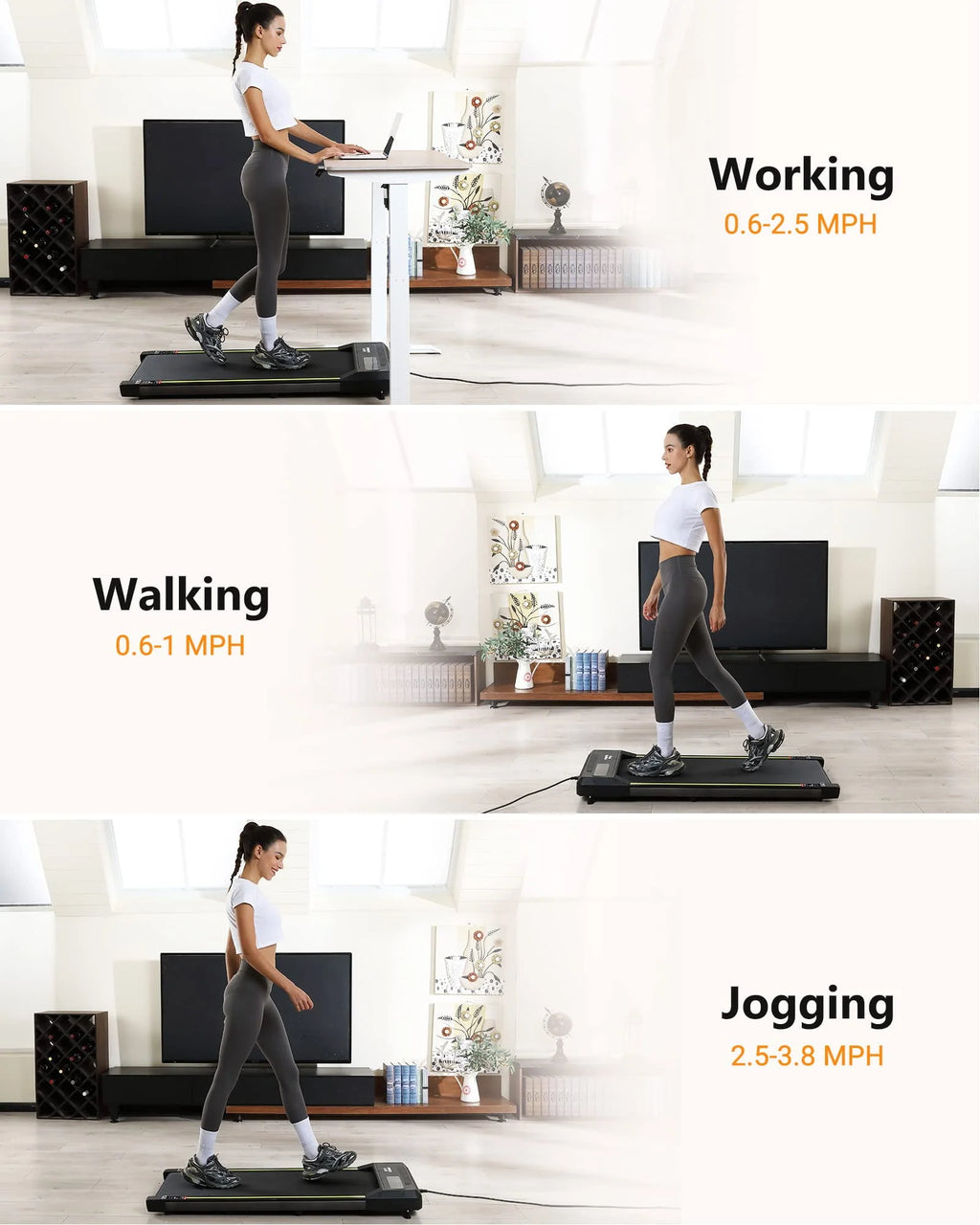 Portable Under Desk Treadmill with Remote Control, Grey X556