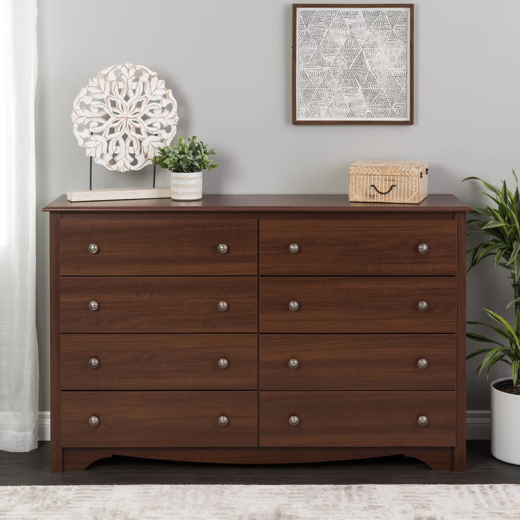 Black 8 Drawer Dresser V570