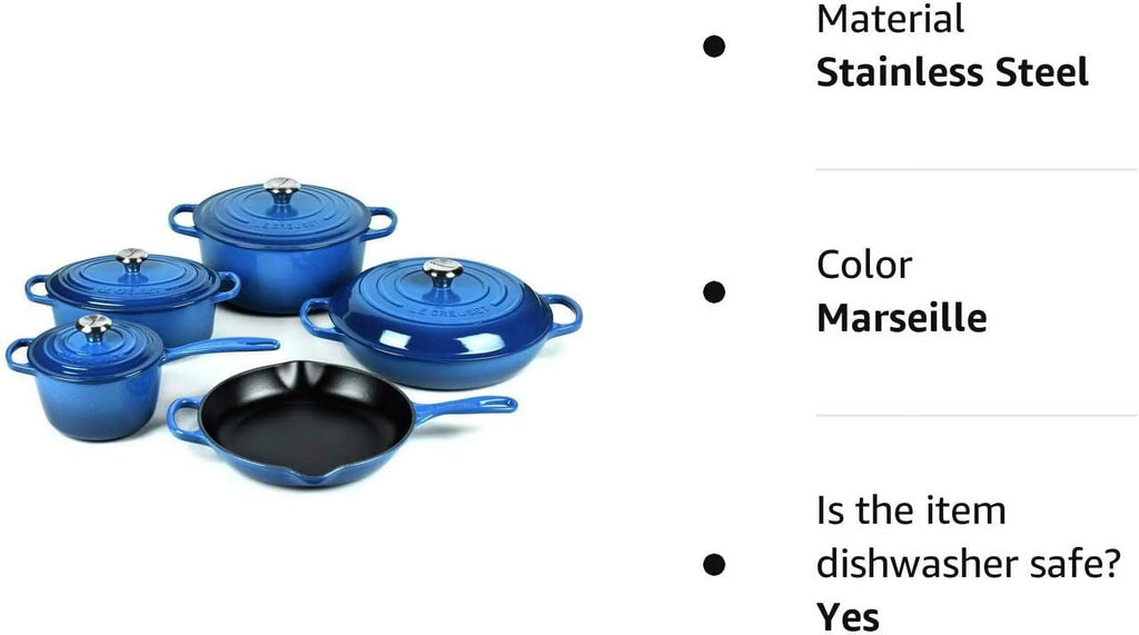White 9 Piece Cast Iron Cookware Set M101