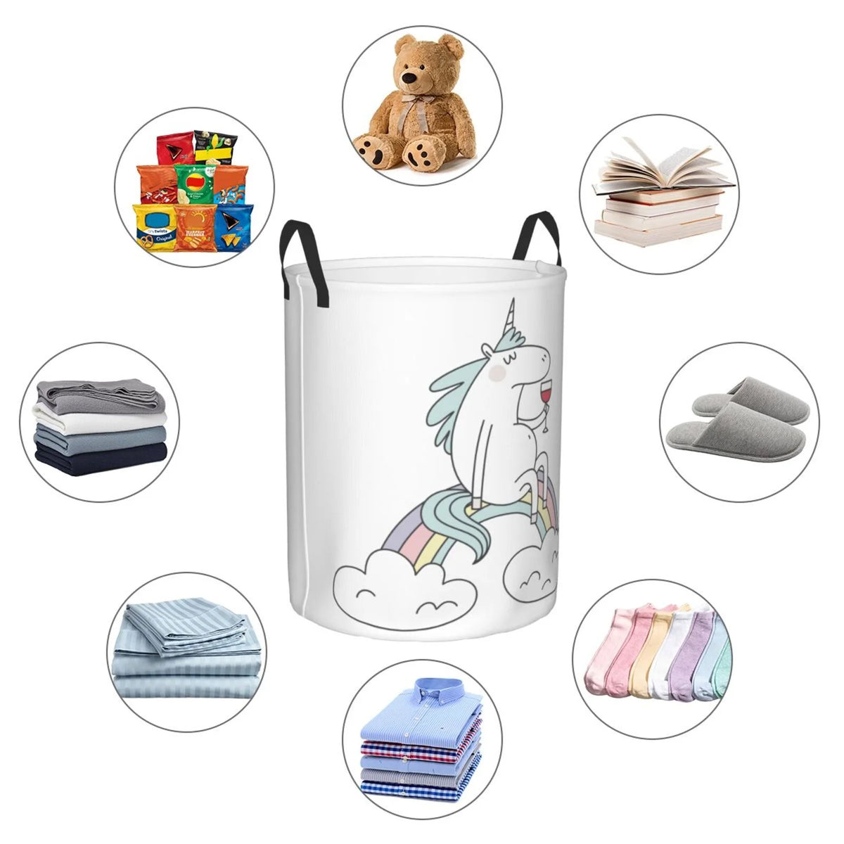 Waterproof Foldable Laundry Hamper with Handles J286129