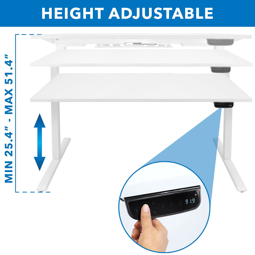Electric Standing Desk Frame with 55" Desktop, White L4718