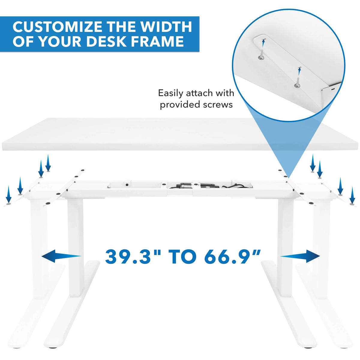 Electric Standing Desk Frame with 55" Desktop, White L4718