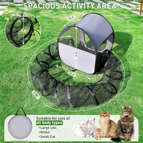 Foldable Outdoor Cat Enclosure with Tunnel G35465