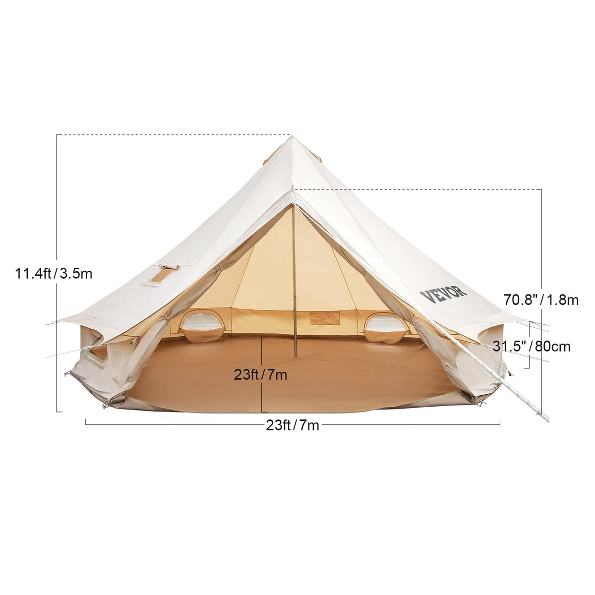 Canvas Bell Tent with Stove Jacket Waterproof 4 Seasons Z81358