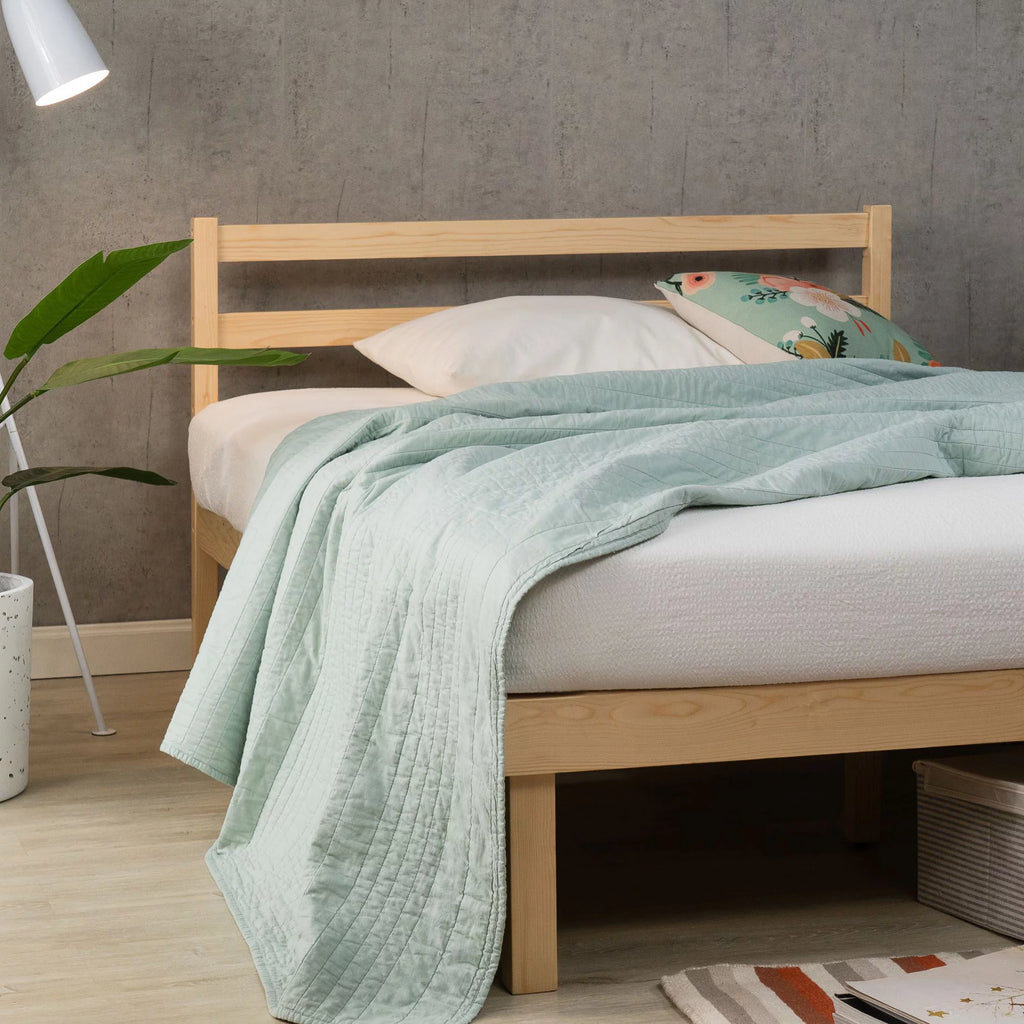 King Wood Platform Bed Frame with Headboard Z5160