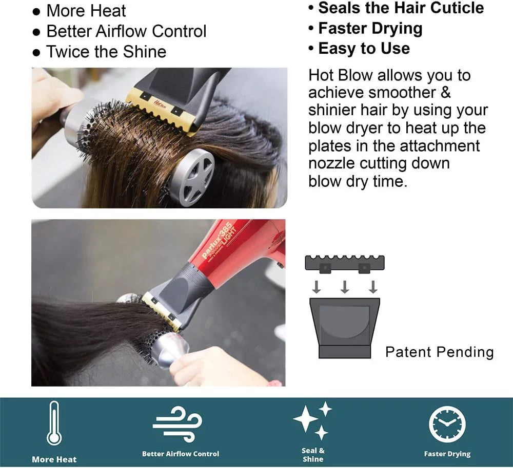 White Hair Dryer and Hot Blow Attachment B55703
