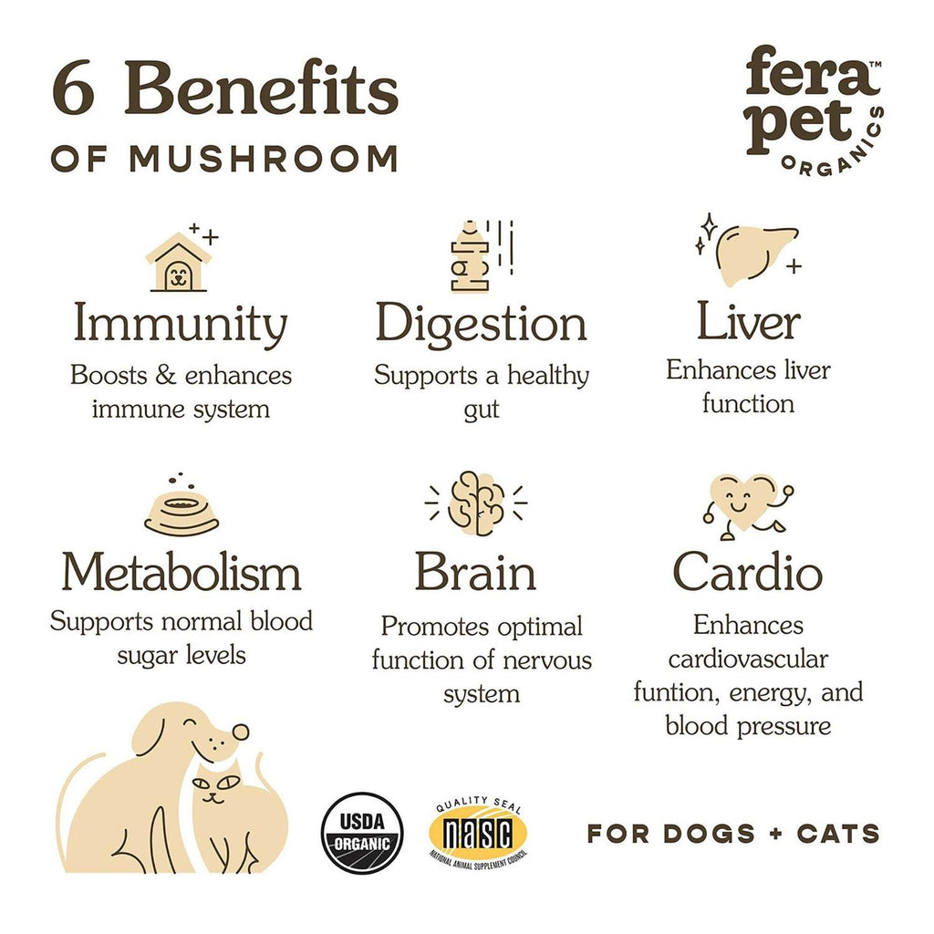 USDA Organic Mushrooms Immune Support for Dogs & Cats F533671