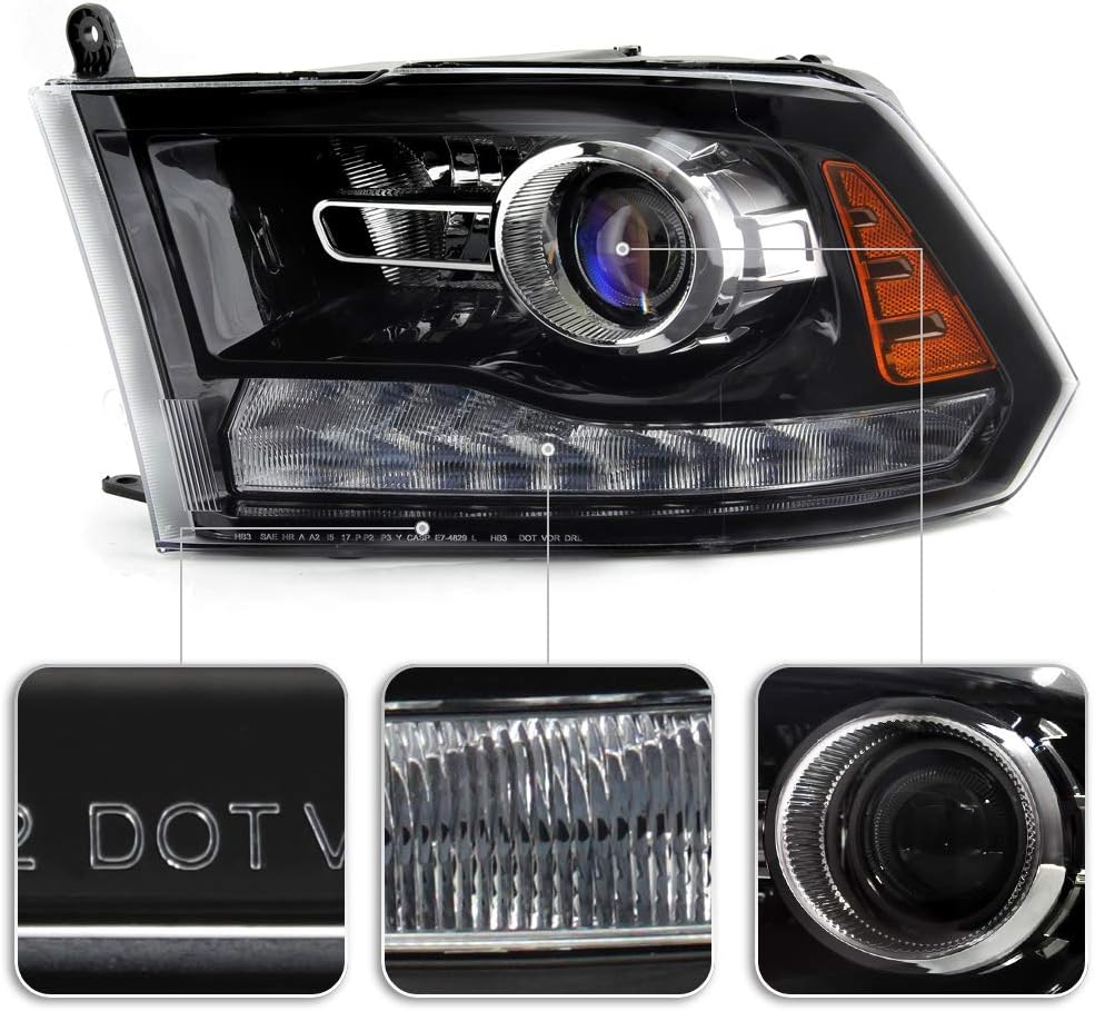 Black Headlights Headlamps Assembly Left+Right L83464