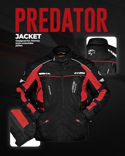 Water Resistant Motorcycle Jacket with Cordura Fabric & CE Armor U956