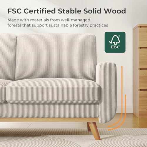 Light Grey Corduroy Loveseat Sofa Q31785