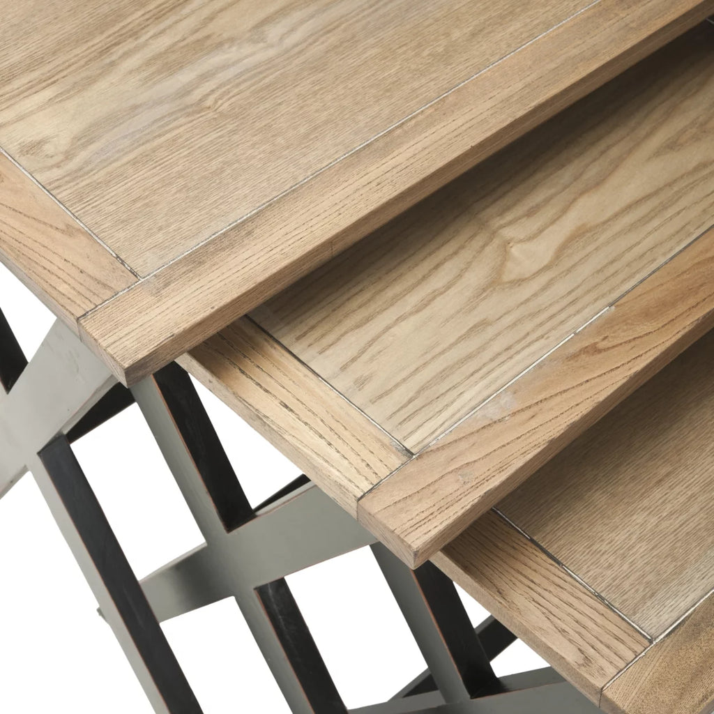 Black Oak Stacking Tray Tables H324461