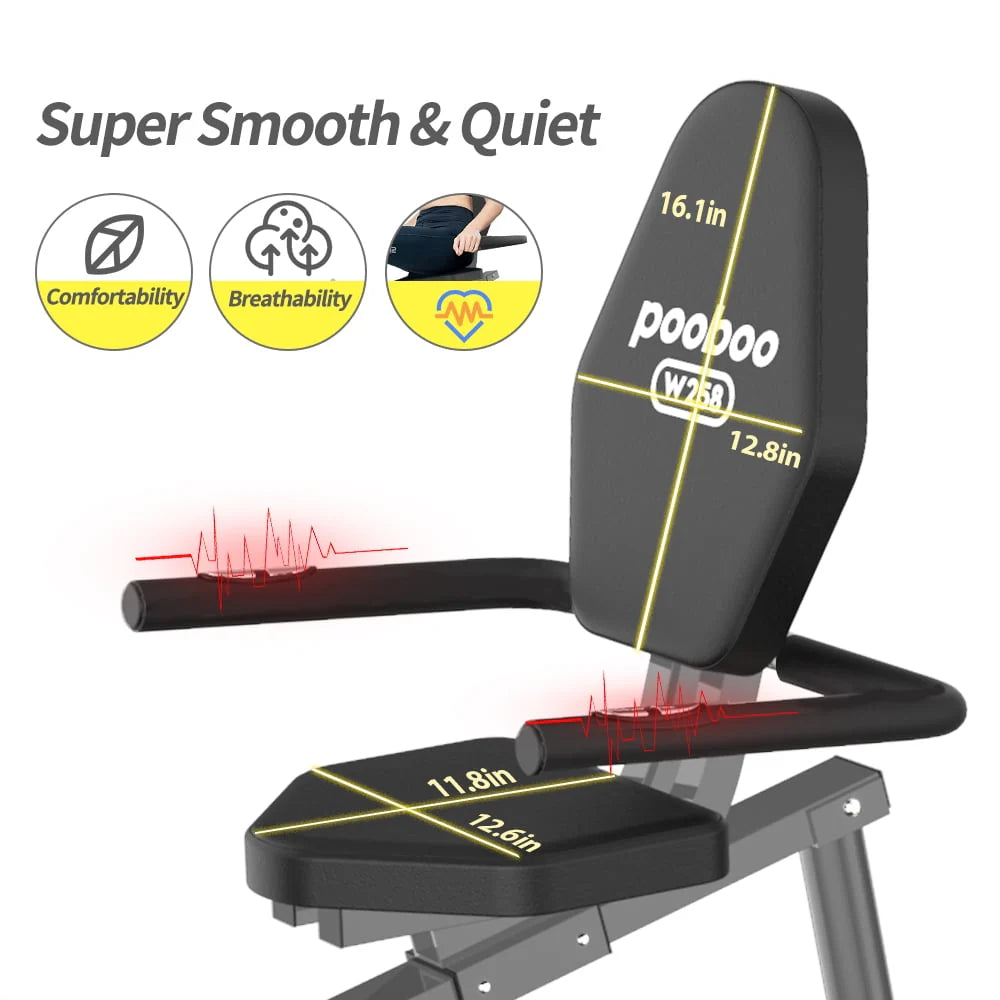 Recumbent Stationary Exercise Bike Adjustable Magnetic Resistance Z6699