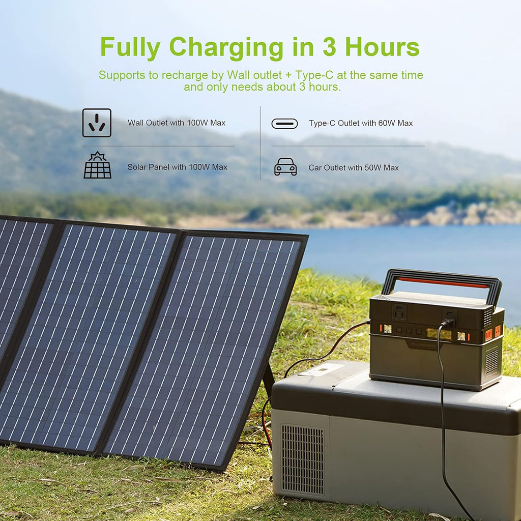 500W 606Wh Solar Generator with 140W Solar Panel E161