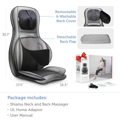 Heated Shiatsu Neck Back Massager Chair Pad W3100