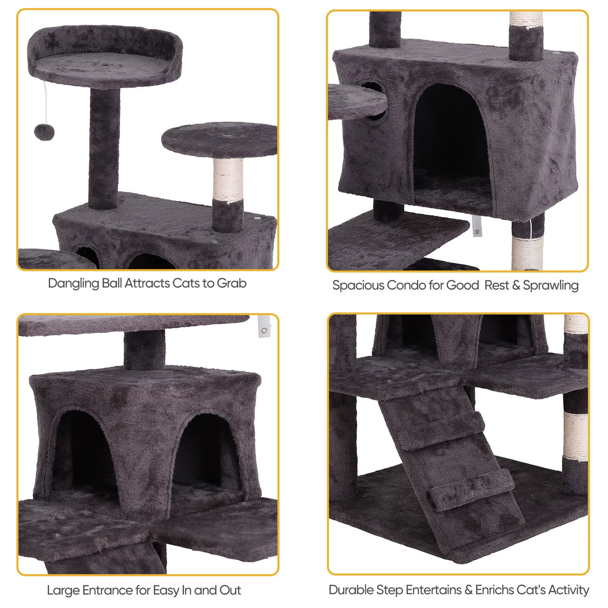 Dark Gray Cat Tree Tower G80057
