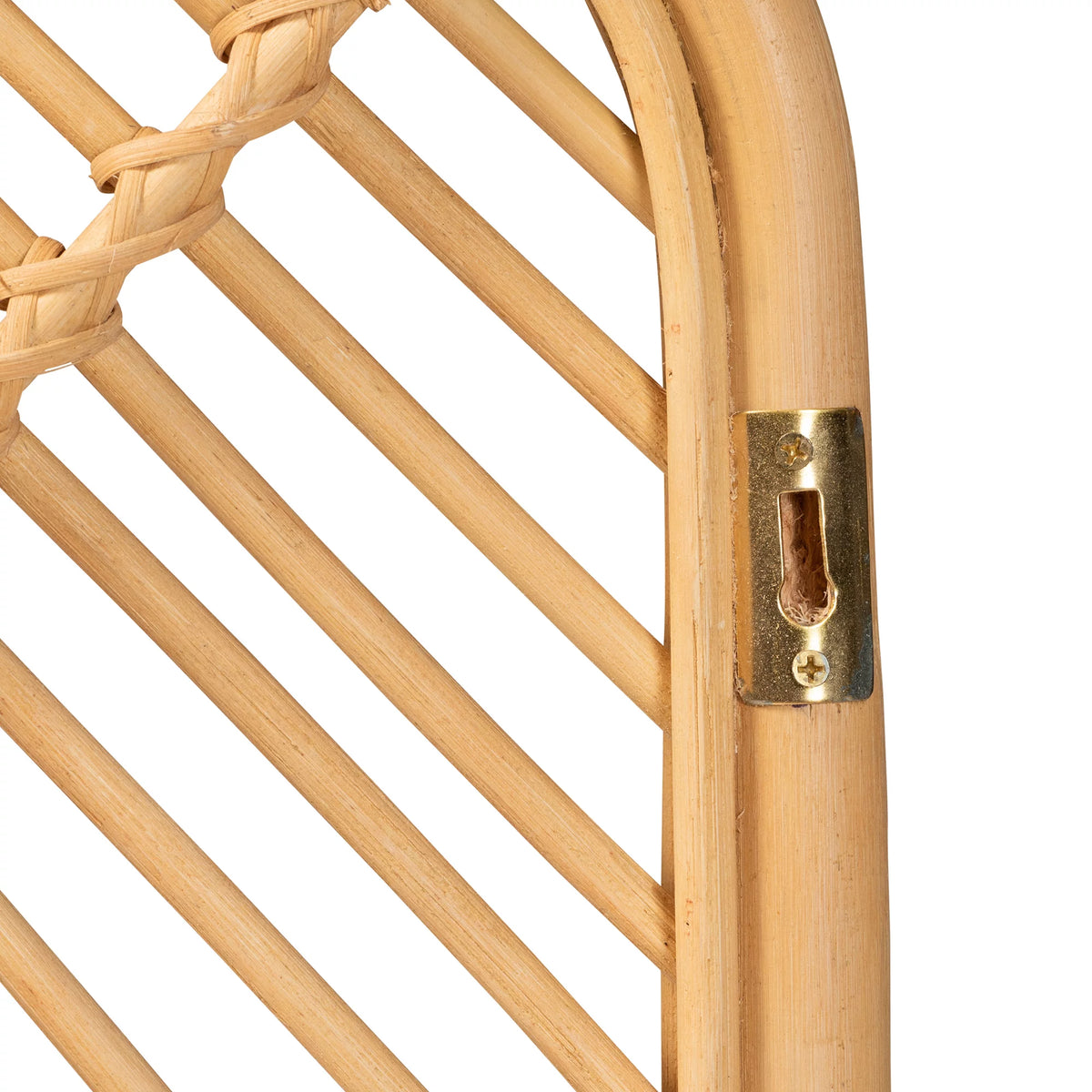Natural Brown Rattan Queen Size Wall-Mount Headboard N7854