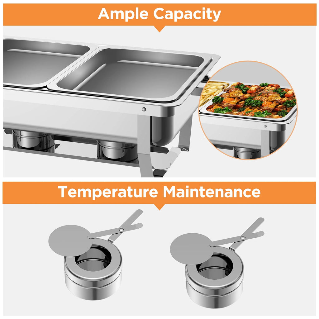 6 Packs Stainless Steel Chafing Dish Buffet Set B527