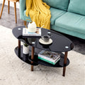 Oval 3-Tier Glass Coffee Table M3036