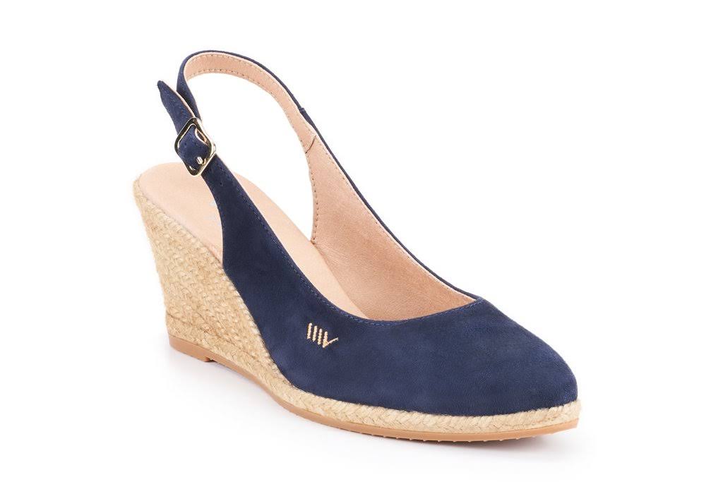 Suede Slingback Buckle Wedges C8055