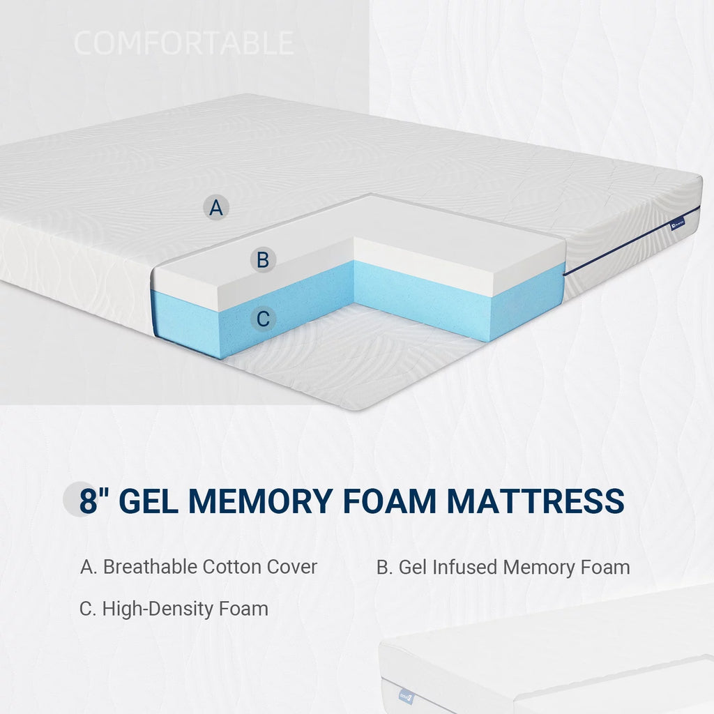 8 inch Gel Memory Foam Twin Size Mattress P313
