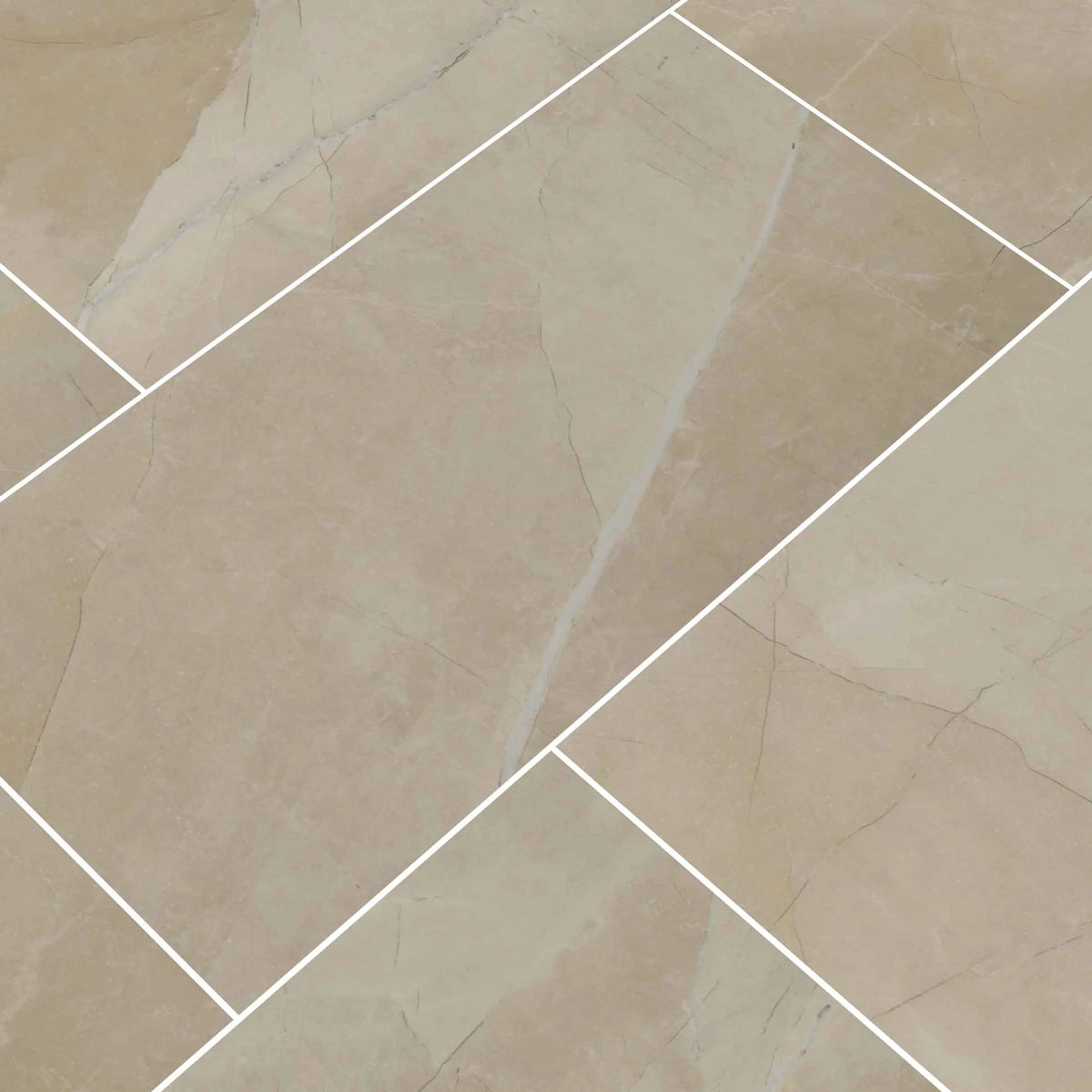 Cream 24"X48" Polished Porcelain Tile B5356