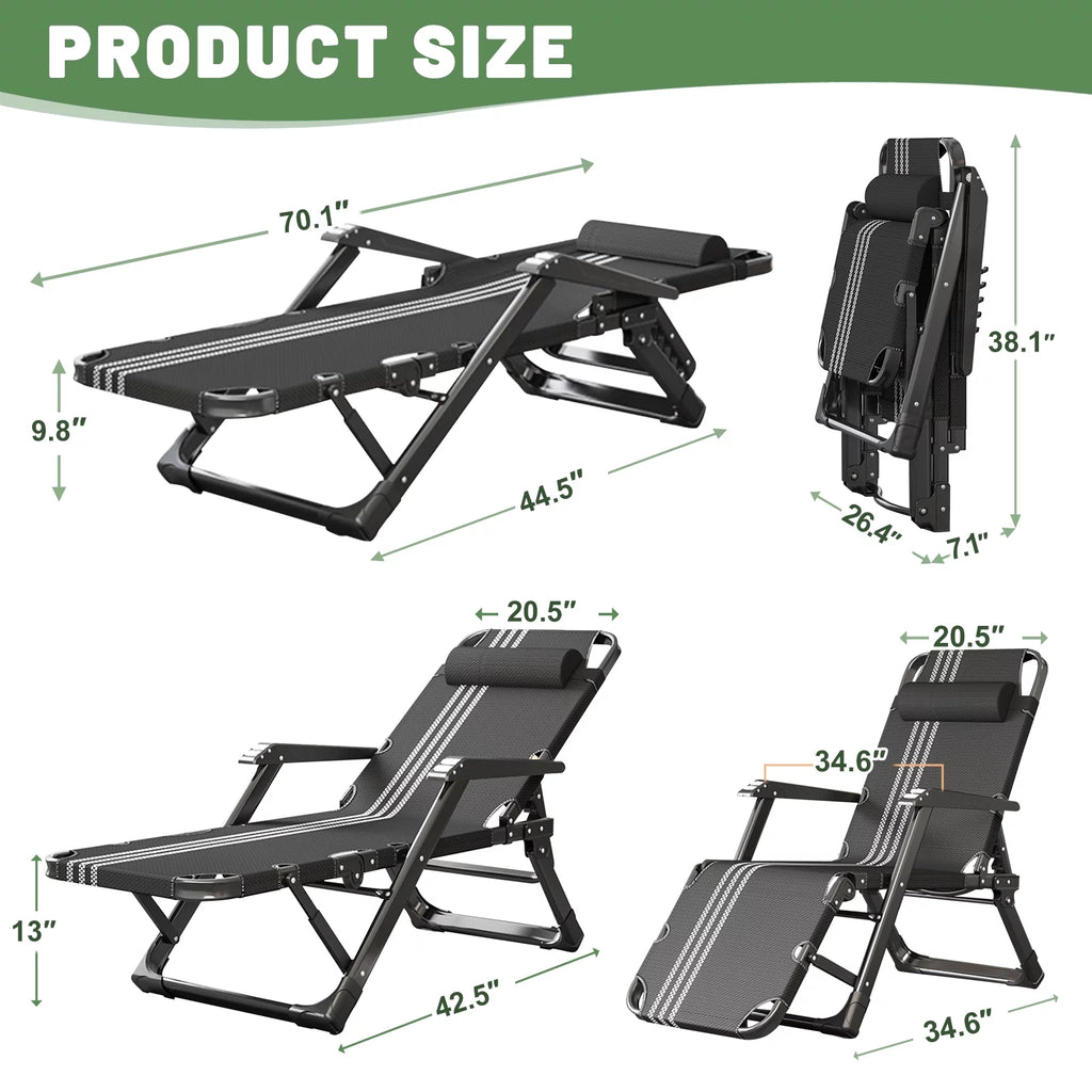 Zero Gravity Outdoor Folding Lounge Chair with Pillow K28124