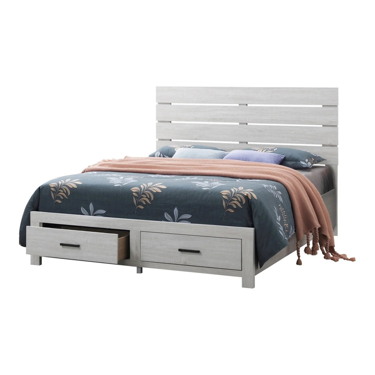 Wood King Storage Bed with 2 Drawers I5649