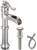 Black Waterfall Bathroom Sink Faucet with Pop Up Drain K463180