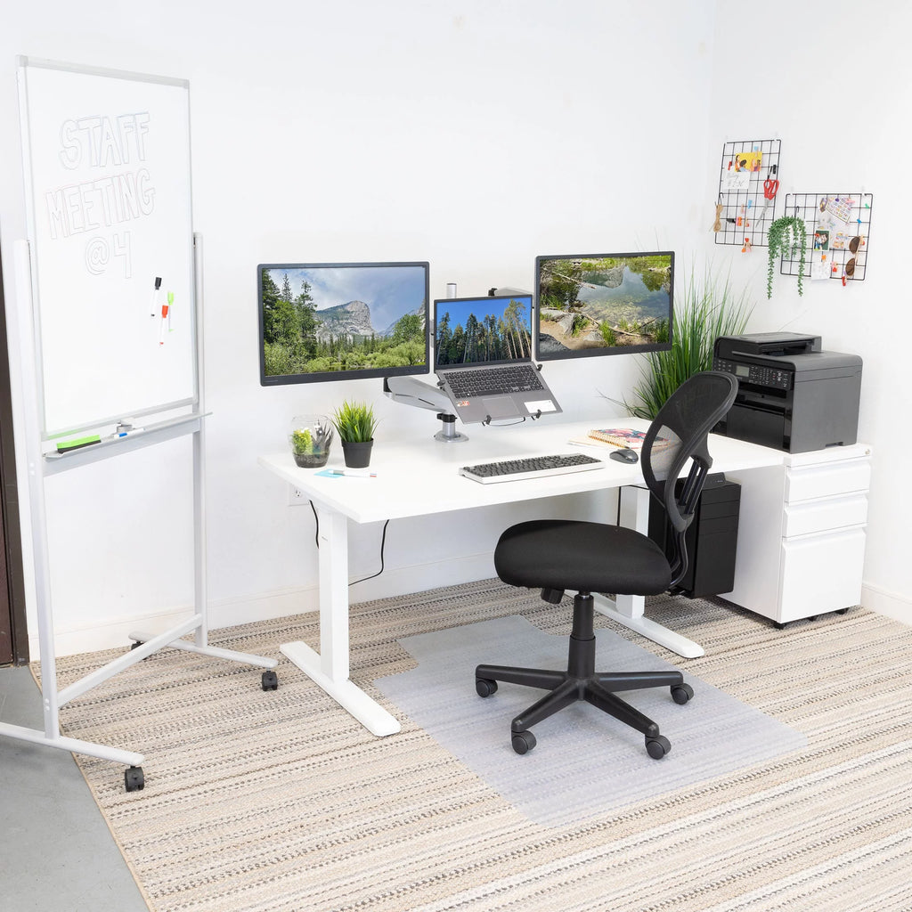 Electric Standing Desk Frame with 55" Desktop, White L4718