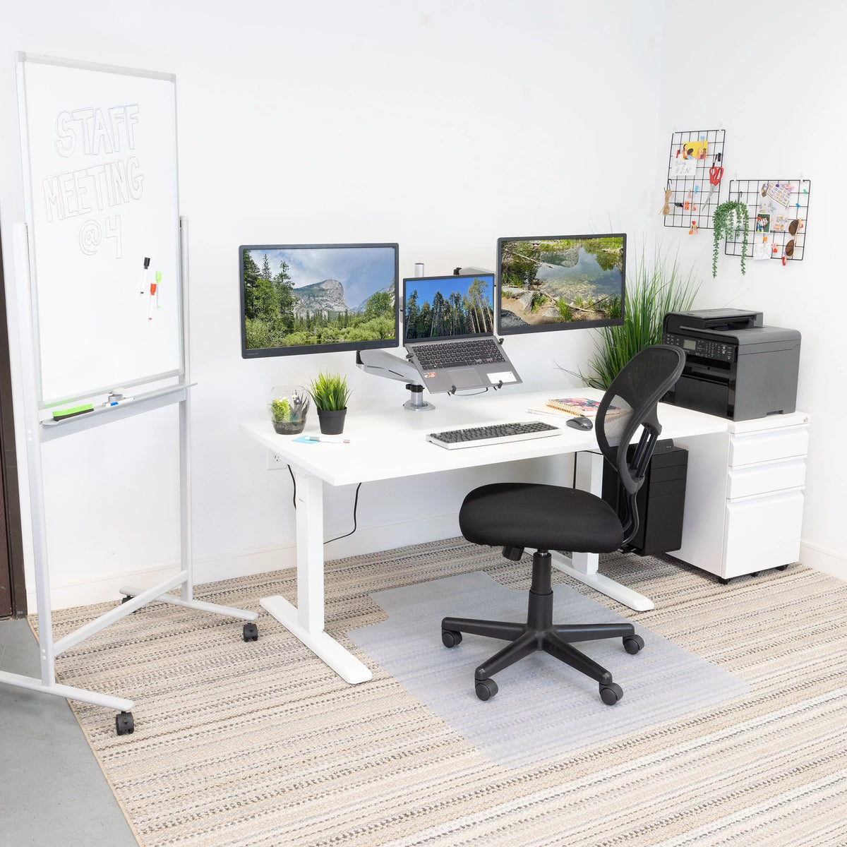 Electric Standing Desk Frame with 55" Desktop, White L4718