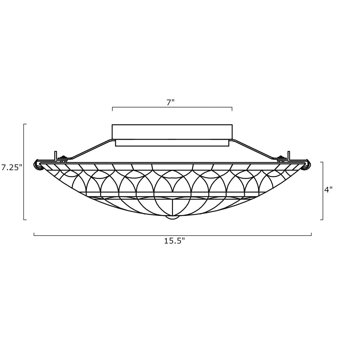 16" 2-Light Tiffany Glass Flush Mount Ceiling Light U966