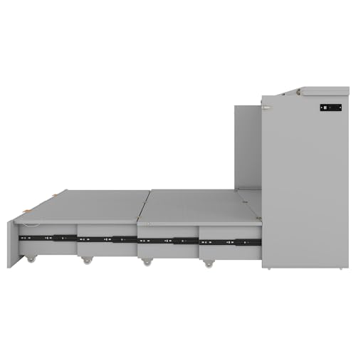 Full Size Wood Murphy Bed with Drawer Y513300