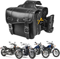 Brown Leather Motorcycle Saddle Bag with Cup Pocket C791