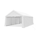 Heavy Duty Car Shelter with Sidewalls White H1185