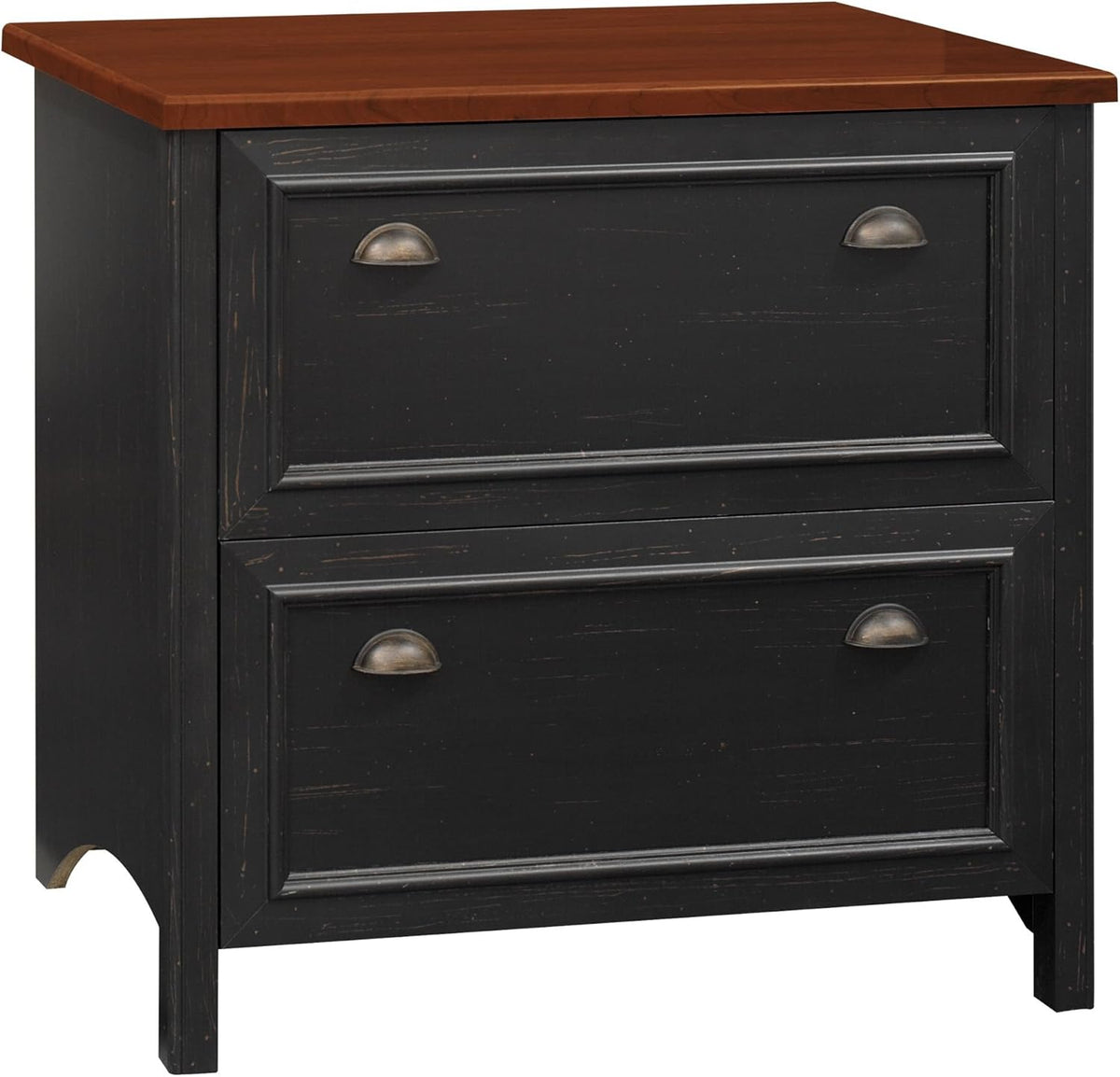 Antique Black 2 Drawer Lateral File Cabinet P944681