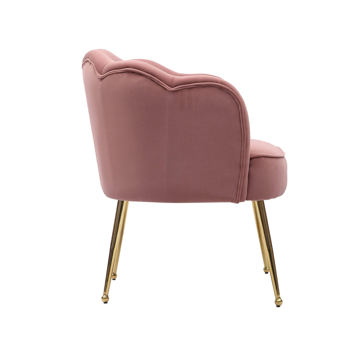 Blue Velvet Accent Chair with Gold Metal Legs J126694