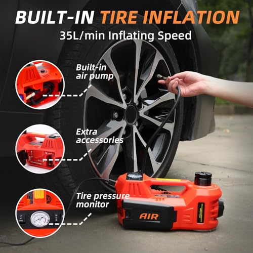 Electric Car Jack with Tire Inflator 12V Hydraulic Floor Jack K7472