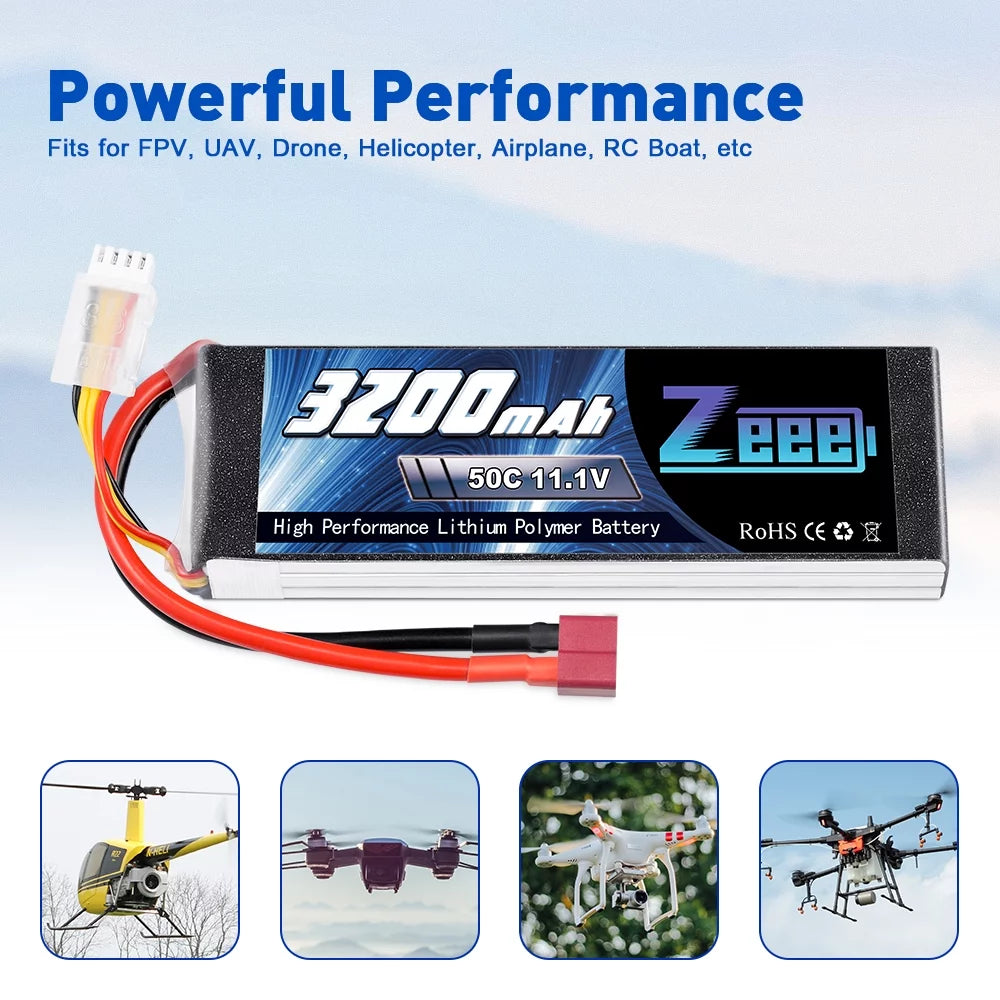 11.1V 50C 3200mAh 3S Lipo Battery 2 Pack Y188447