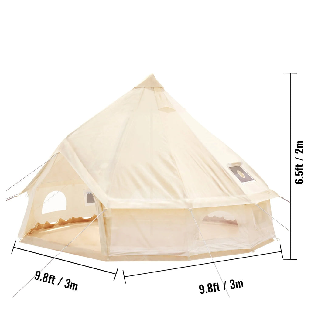Canvas Bell Tent with Stove Jacket Waterproof 4 Seasons Z81358