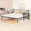 Twin Size Black Metal Daybed with Trundle E3747