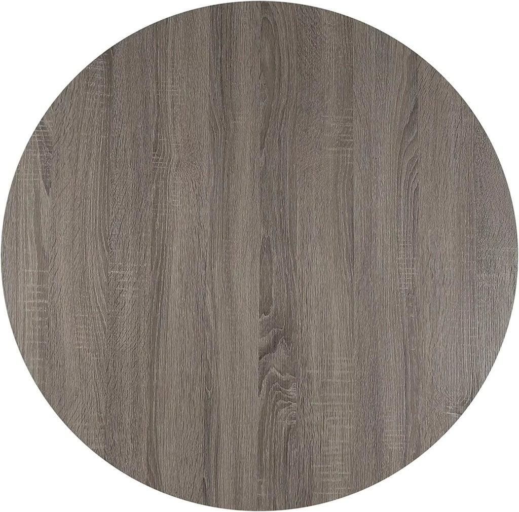 Wooden Round Coffee Table 35.5 x 18 Inches Gray N604022