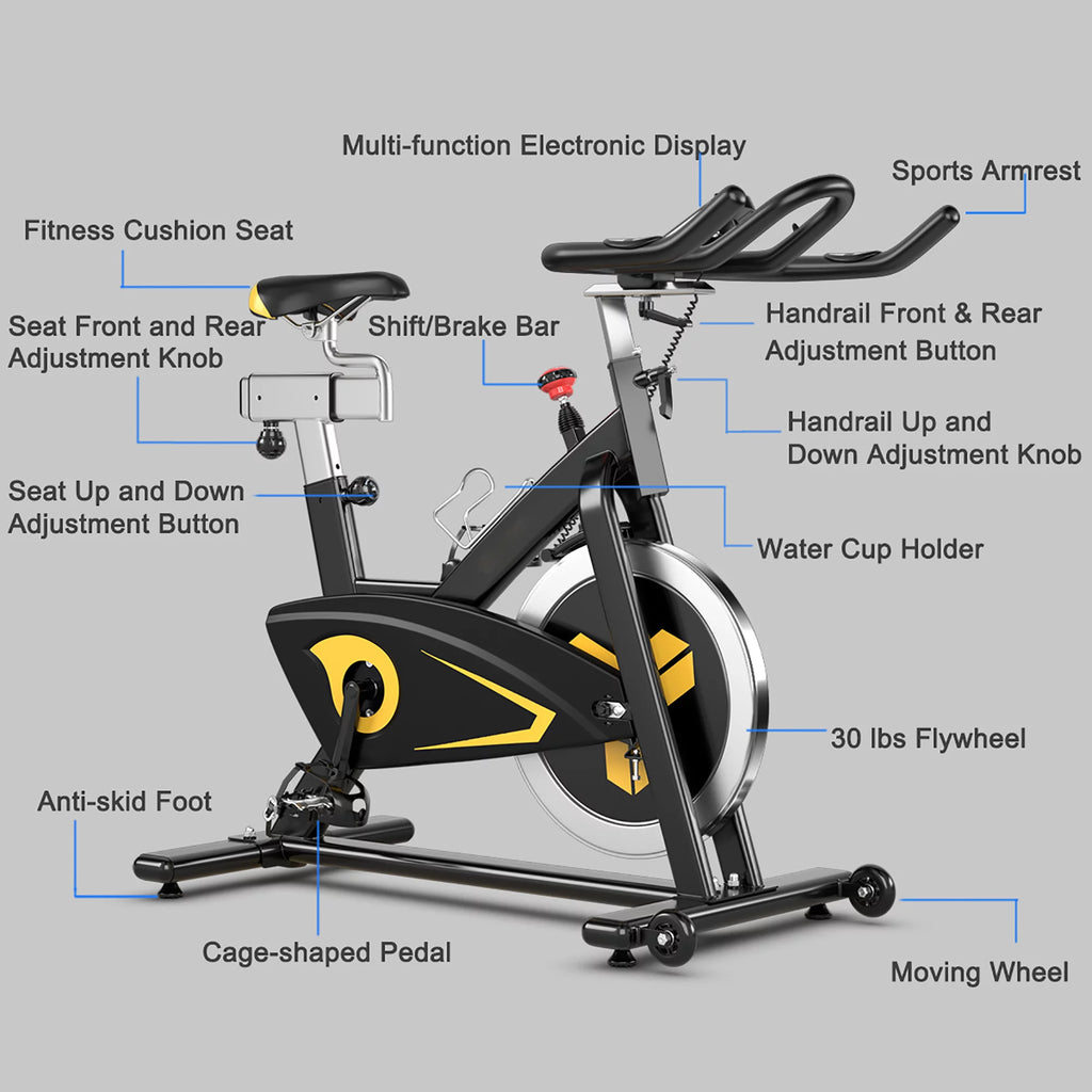 Indoor Cycling Bike Magnetic Exercise Bike Belt Drive R283373