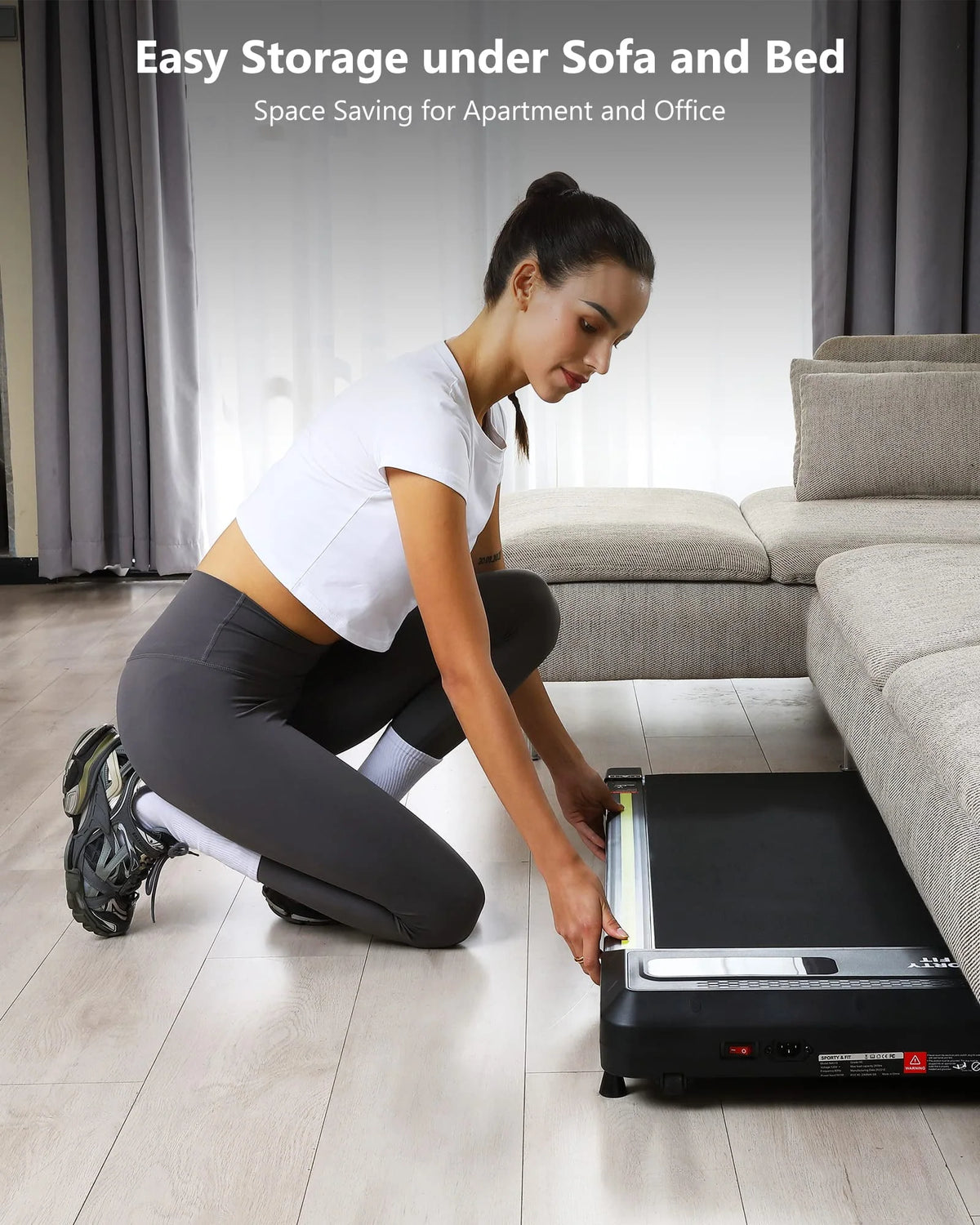 Portable Under Desk Treadmill with Remote Control, Grey X556