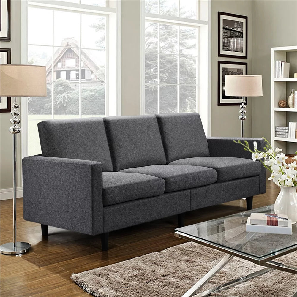 Gray Fabric 3-Seater Sofa C553