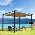 Aluminum Retractable Outdoor Pergola 10x10ft X981