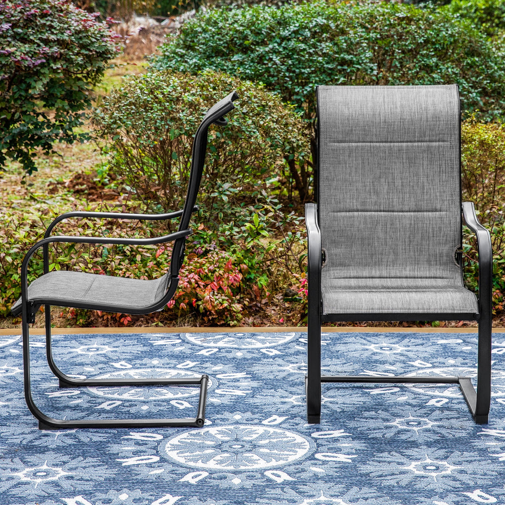 7 Pieces Outdoor Patio Dining Set with 6 Textilene Chairs and Metal Table V20465