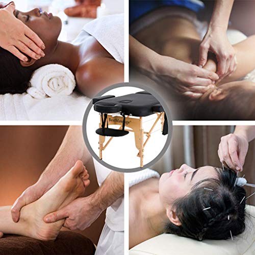Portable Massage Table 28 Inch Wide Adjustable Folding PU Leather M584