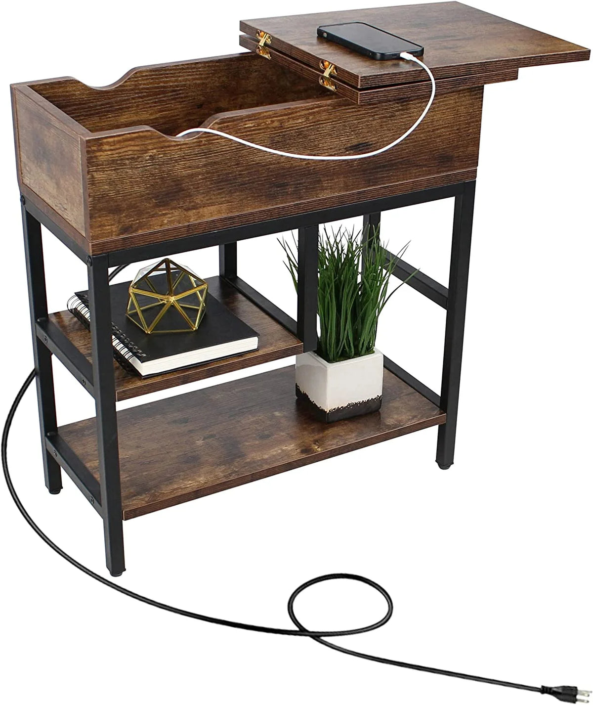 12 Inch Wide Narrow Charging End Table Y92488