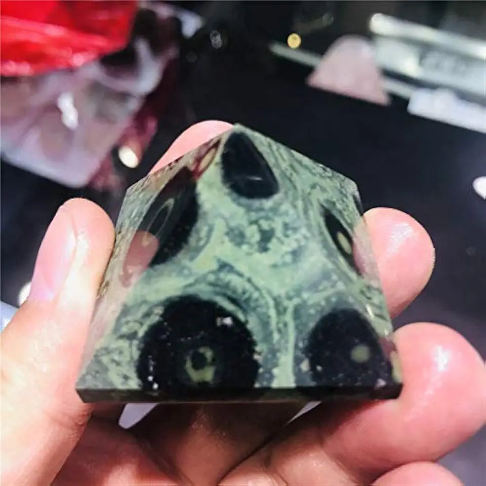 Malachite Pyramids Raw Mineral Rock Quartz Crystal Specimens V4063