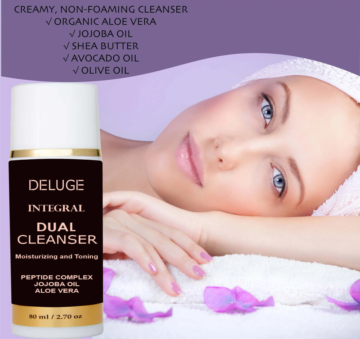 Cream Cleanser with Peptides Amino Acids Shea Butter Jojoba Oil V393
